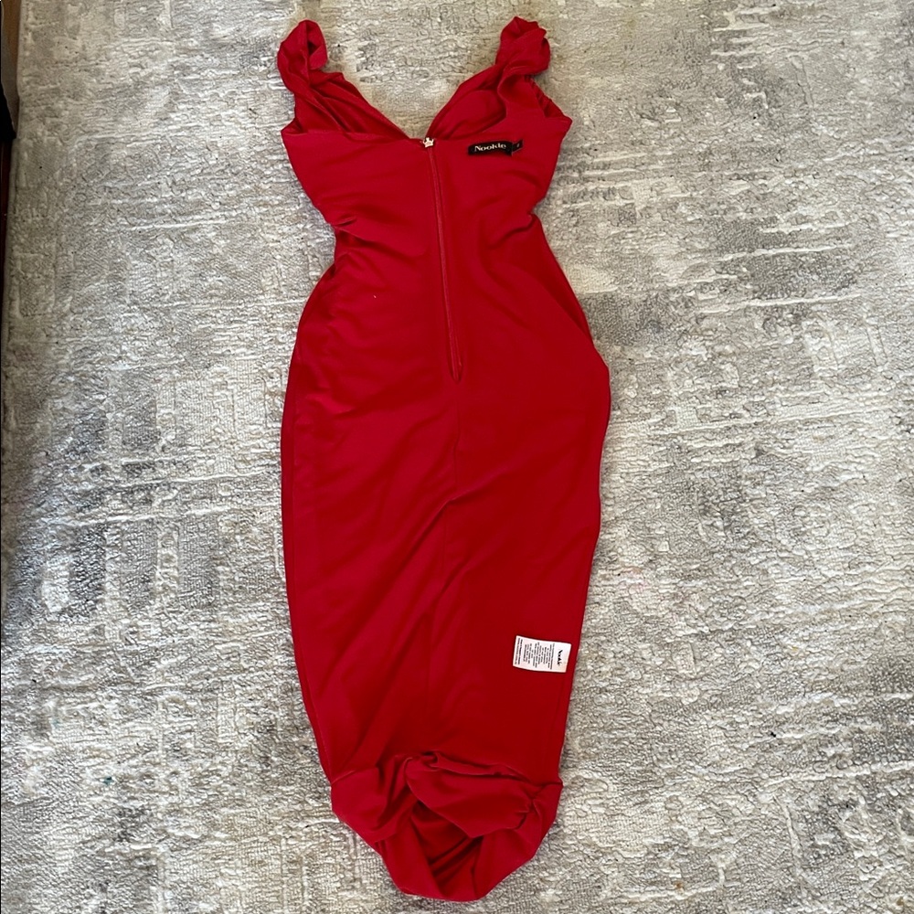 Nookie Red Backless Ruched Midi Dress - Picture 5 of 5